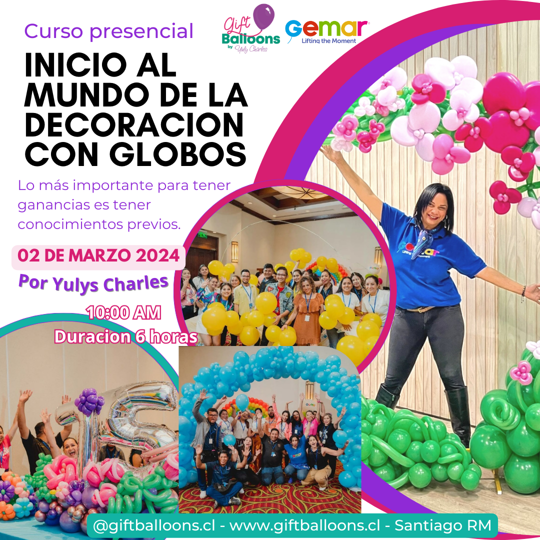 INICIO AL MUNDO DECORACION DE GLOBOS 02 de Marzo 2024 - Gift Balloons Chile