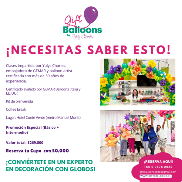 curso de decoración con globos